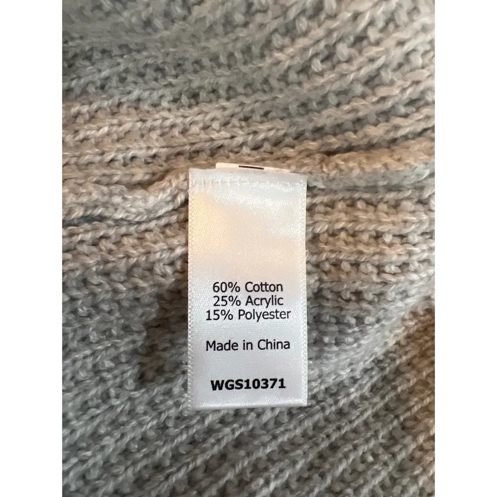 Market & Spruce Cowl Neck Sweater Gray Knit Thumbhole Cuffs WGS10371‎ Small
